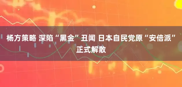 杨方策略 深陷“黑金”丑闻 日本自民党原“安倍派”正式解散
